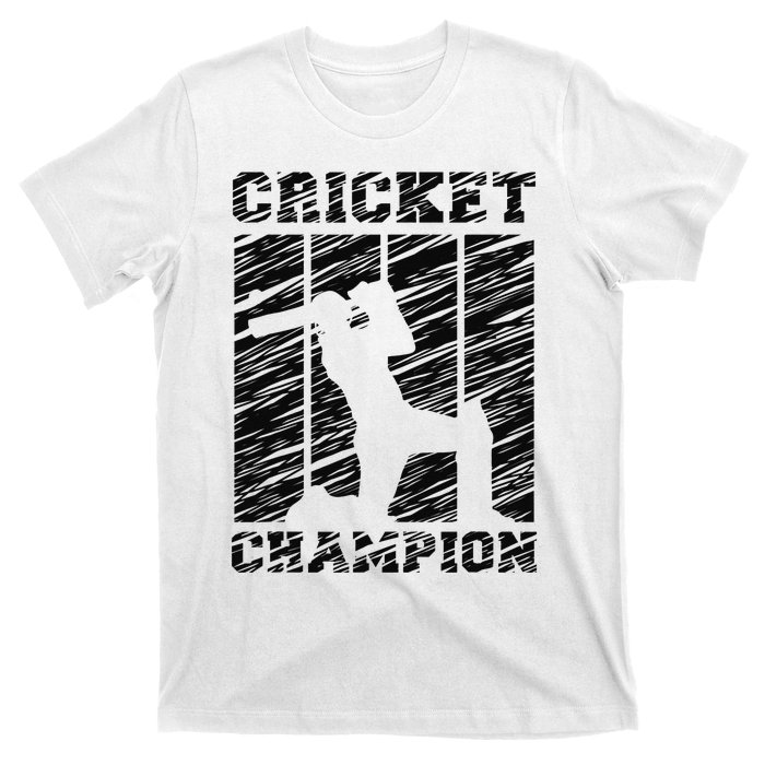 Cricketer Cricketing Bat And Ball Sport Retro Cricket Player T-Shirt