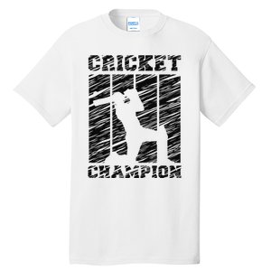 Cricketer Cricketing Bat And Ball Sport Retro Cricket Player Tall T-Shirt