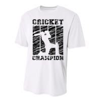 Cricketer Cricketing Bat And Ball Sport Retro Cricket Player Performance Sprint T-Shirt