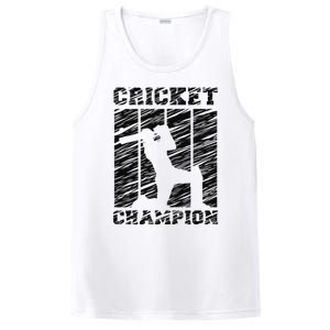 Cricketer Cricketing Bat And Ball Sport Retro Cricket Player PosiCharge Competitor Tank