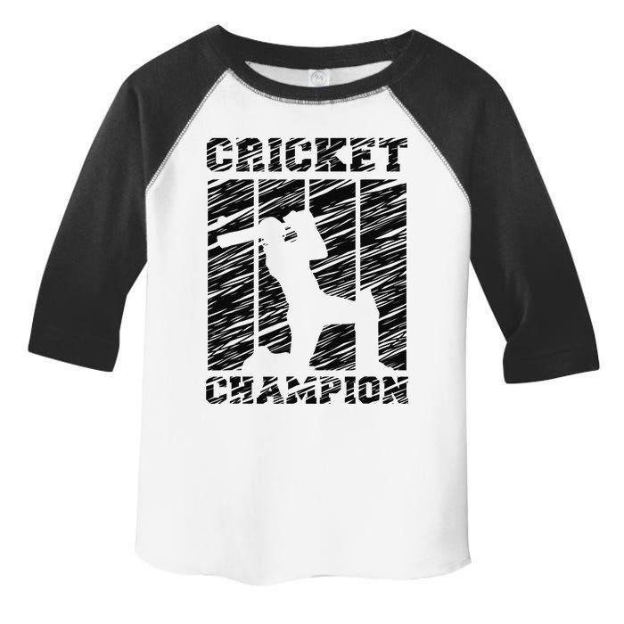 Cricketer Cricketing Bat And Ball Sport Retro Cricket Player Toddler Fine Jersey T-Shirt