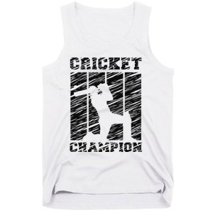 Cricketer Cricketing Bat And Ball Sport Retro Cricket Player Tank Top