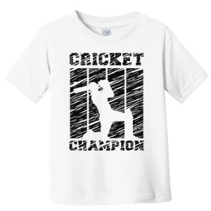 Cricketer Cricketing Bat And Ball Sport Retro Cricket Player Toddler T-Shirt