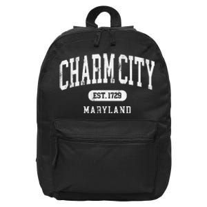 Charm City Baltimore Maryland Est 1729 souvenir 16 in Basic Backpack