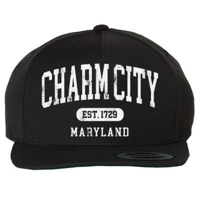 Charm City Baltimore Maryland Est 1729 souvenir Wool Snapback Cap