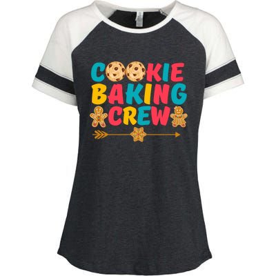 Christmas Cookie Baking Crew Vintage Gingerbread Family Xmas Gift Enza Ladies Jersey Colorblock Tee