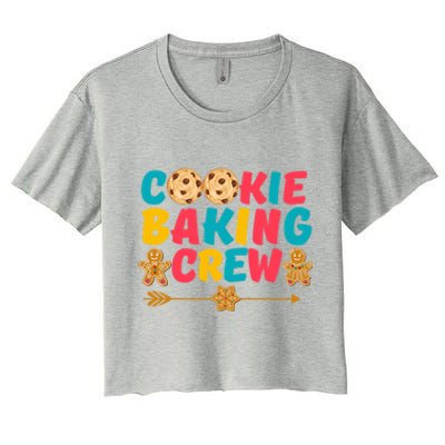 Christmas Cookie Baking Crew Vintage Gingerbread Family Xmas Gift Women's Crop Top Tee