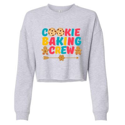 Christmas Cookie Baking Crew Vintage Gingerbread Family Xmas Gift Cropped Pullover Crew