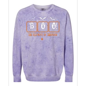 Cute Chemistry Boo The Element Of Surprise Chemist Halloween Colorblast Crewneck Sweatshirt