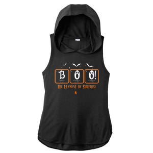 Cute Chemistry Boo The Element Of Surprise Chemist Halloween Ladies PosiCharge Tri-Blend Wicking Draft Hoodie Tank