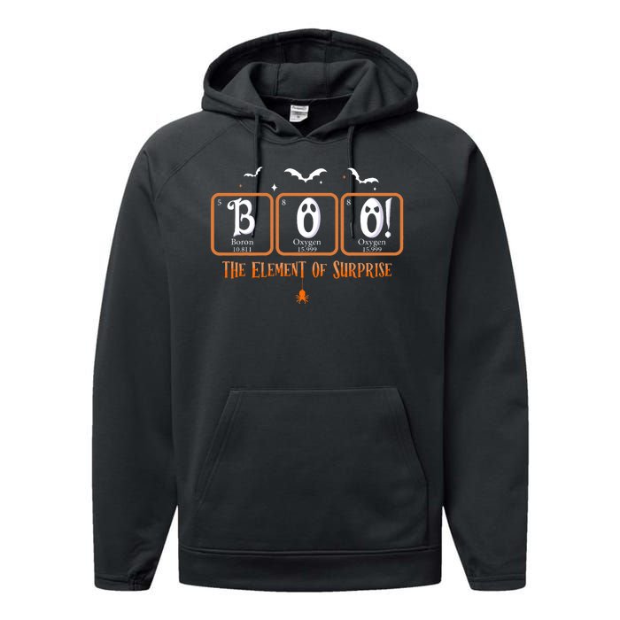 Cute Chemistry Boo The Element Of Surprise Chemist Halloween Performance Fleece Hoodie