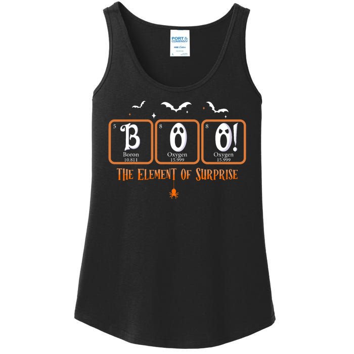 Cute Chemistry Boo The Element Of Surprise Chemist Halloween Ladies Essential Tank