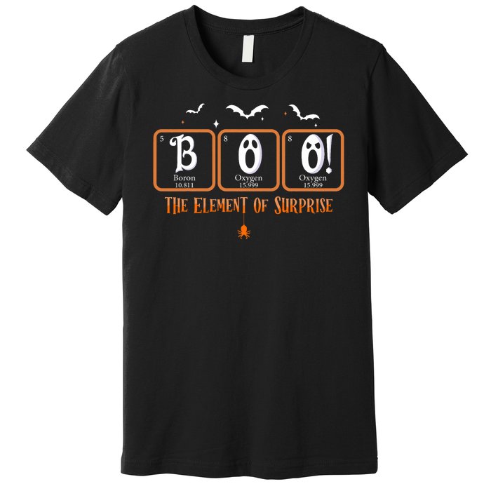 Cute Chemistry Boo The Element Of Surprise Chemist Halloween Premium T-Shirt