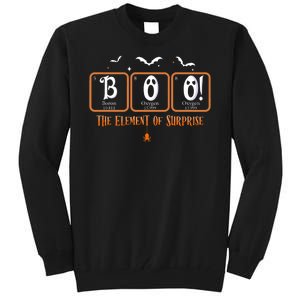 Cute Chemistry Boo The Element Of Surprise Chemist Halloween Tall Sweatshirt