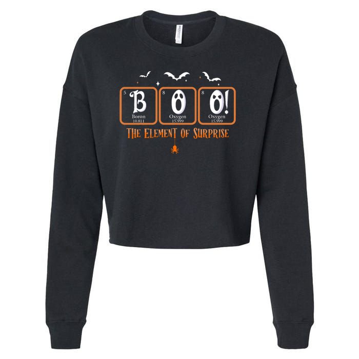 Cute Chemistry Boo The Element Of Surprise Chemist Halloween Cropped Pullover Crew