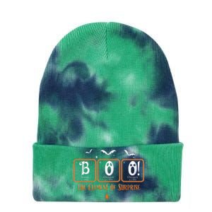 Cute Chemistry Boo The Element Of Surprise Chemist Halloween Tie Dye 12in Knit Beanie