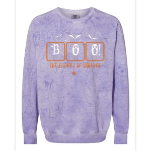 Cute Chemistry Boo The Element Of Surprise Chemist Halloween Colorblast Crewneck Sweatshirt