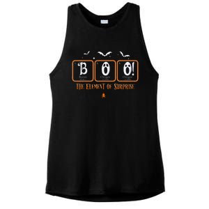 Cute Chemistry Boo The Element Of Surprise Chemist Halloween Ladies PosiCharge Tri-Blend Wicking Tank