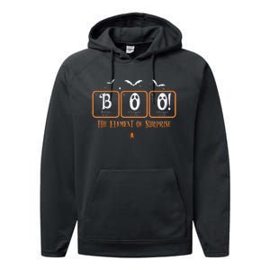 Cute Chemistry Boo The Element Of Surprise Chemist Halloween Performance Fleece Hoodie