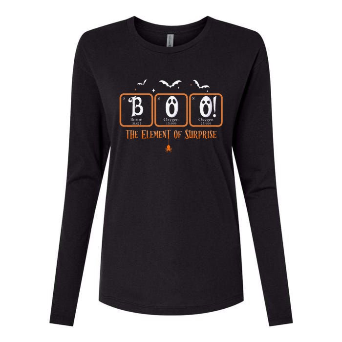 Cute Chemistry Boo The Element Of Surprise Chemist Halloween Womens Cotton Relaxed Long Sleeve T-Shirt