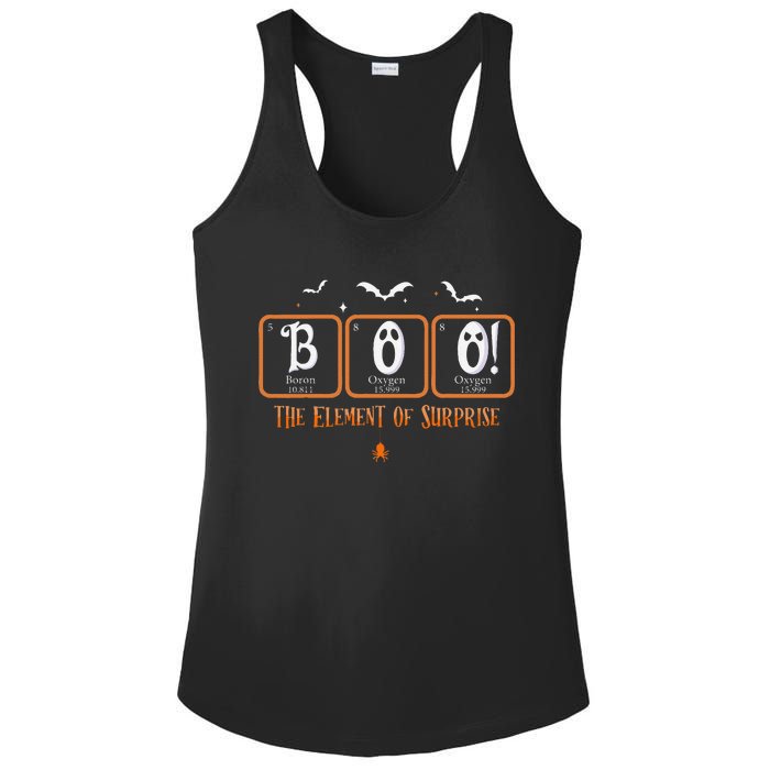 Cute Chemistry Boo The Element Of Surprise Chemist Halloween Ladies PosiCharge Competitor Racerback Tank