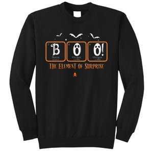 Cute Chemistry Boo The Element Of Surprise Chemist Halloween Tall Sweatshirt