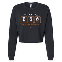 Cute Chemistry Boo The Element Of Surprise Chemist Halloween Cropped Pullover Crew