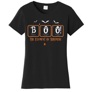 Cute Chemistry Boo The Element Of Surprise Chemist Halloween Women's T-Shirt