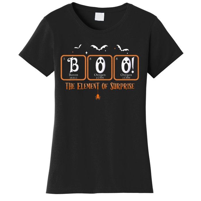 Cute Chemistry Boo The Element Of Surprise Chemist Halloween Women's T-Shirt