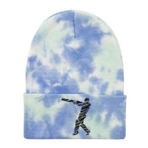 Cricketer Cricketing Bat And Ball Sport Retro Cricket Player Tie Dye 12in Knit Beanie