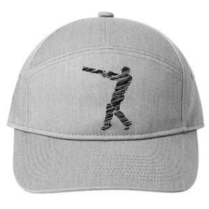 Cricketer Cricketing Bat And Ball Sport Retro Cricket Player 7-Panel Snapback Hat