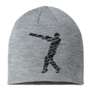 Cricketer Cricketing Bat And Ball Sport Retro Cricket Player Sustainable Beanie