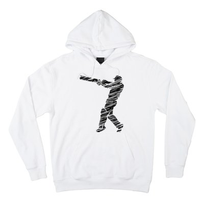 Cricketer Cricketing Bat And Ball Sport Retro Cricket Player Hoodie