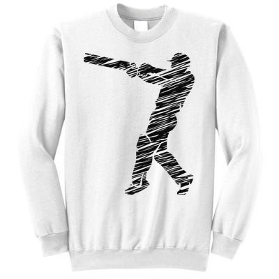 Cricketer Cricketing Bat And Ball Sport Retro Cricket Player Sweatshirt