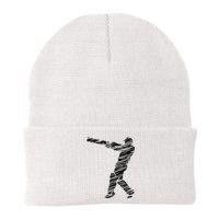 Cricketer Cricketing Bat And Ball Sport Retro Cricket Player Knit Cap Winter Beanie