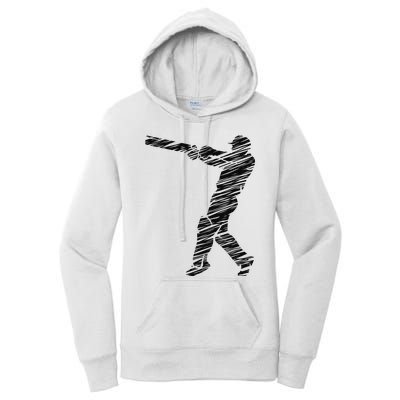 Cricketer Cricketing Bat And Ball Sport Retro Cricket Player Women's Pullover Hoodie