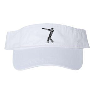 Cricketer Cricketing Bat And Ball Sport Retro Cricket Player Valucap Bio-Washed Visor