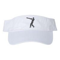 Cricketer Cricketing Bat And Ball Sport Retro Cricket Player Valucap Bio-Washed Visor