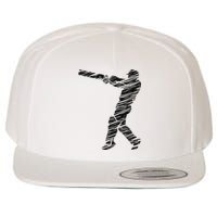 Cricketer Cricketing Bat And Ball Sport Retro Cricket Player Wool Snapback Cap