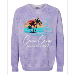 Coco Cay Bahamas 2024 Retro Summer Vacation Matching Group Colorblast Crewneck Sweatshirt