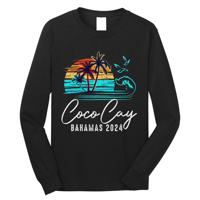 Coco Cay Bahamas 2024 Retro Summer Vacation Matching Group Long Sleeve Shirt