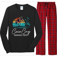 Coco Cay Bahamas 2024 Retro Summer Vacation Matching Group Long Sleeve Pajama Set