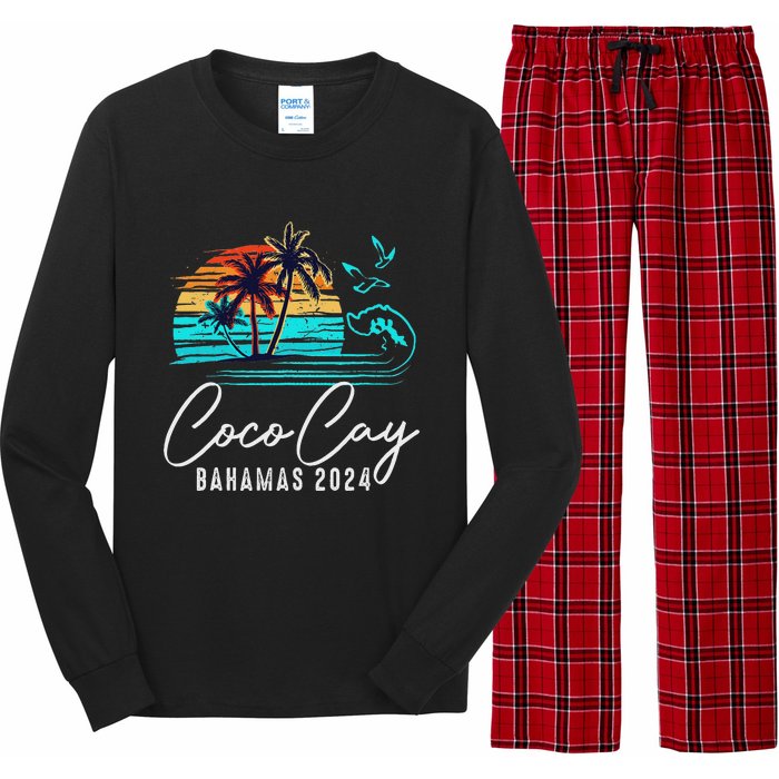 Coco Cay Bahamas 2024 Retro Summer Vacation Matching Group Long Sleeve Pajama Set