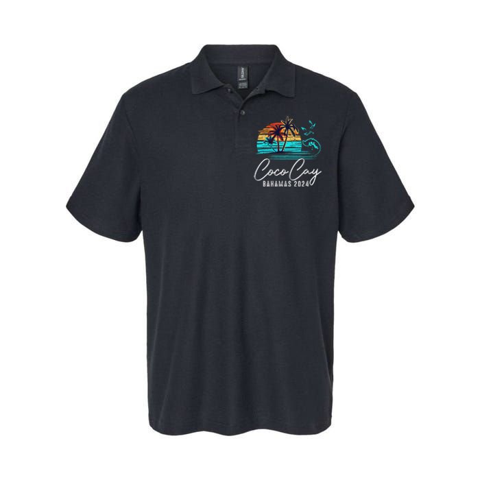 Coco Cay Bahamas 2024 Retro Summer Vacation Matching Group Softstyle Adult Sport Polo