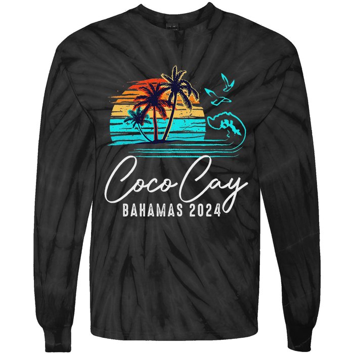 Coco Cay Bahamas 2024 Retro Summer Vacation Matching Group Tie-Dye Long Sleeve Shirt