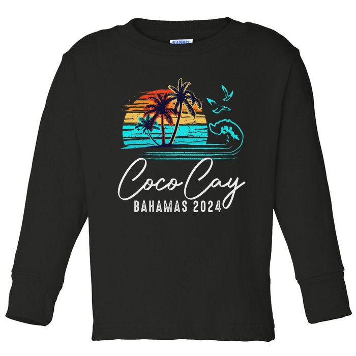 Coco Cay Bahamas 2024 Retro Summer Vacation Matching Group Toddler Long Sleeve Shirt