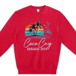 Coco Cay Bahamas 2024 Retro Summer Vacation Matching Group Premium Crewneck Sweatshirt