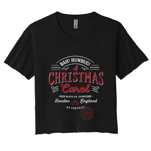 Christmas Carol Bah! Humbug! Holiday Design Tradition Crop Top