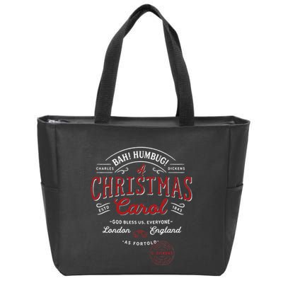 Christmas Carol Bah! Humbug! Holiday Design Tradition Zip Tote Bag