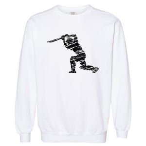 Cricketer Cricketing Bat And Ball Sport Retro Cricket Player Garment-Dyed Sweatshirt